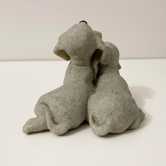 Vintage 2001 Quarry Critters Dog Figurine Pebbles And Patch Dogs - Picture 3 of 16